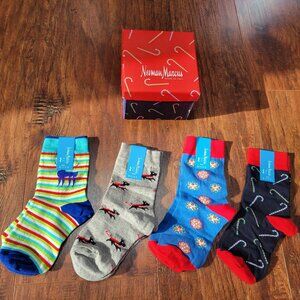New in Box Boy's Neiman Marcus Holiday Socks Ages 5-9